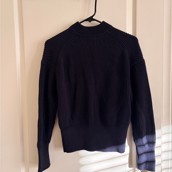 COS Navy Ribbed Zip Cardigan - Picture 2 of 3